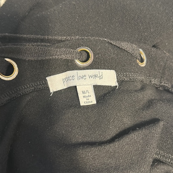 Peace Love World Pull On Lace Up Back Long Sleeve Lightweight Sweatshirt Top. - Picture 7 of 8